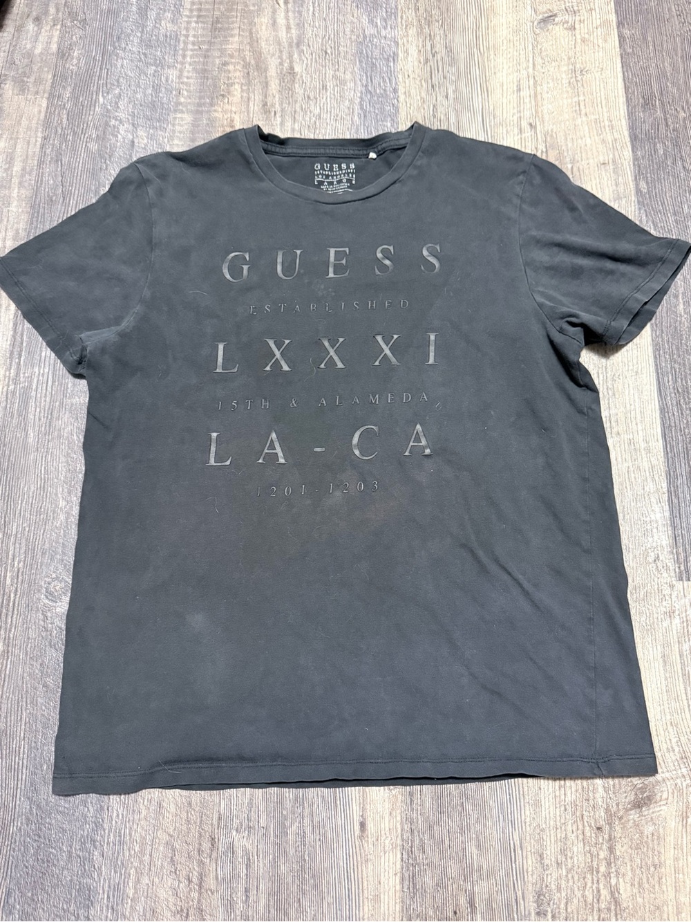 Guess Men’s Black Logo Text Crewneck T-Shirt